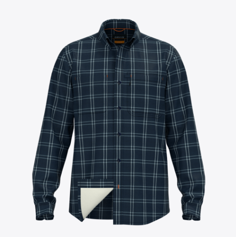 River Guide Long Sleeve Shirt- Dark Navy/Arctic Plaid